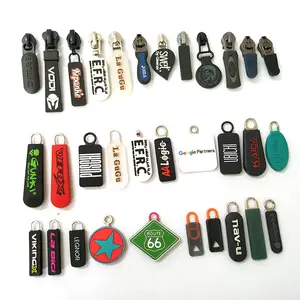 PVC Zipper Pull Both Verfügbar Benutzer definiertes Logo Reiß verschluss Pull Gancho Crema llera Tirador de Crema llera