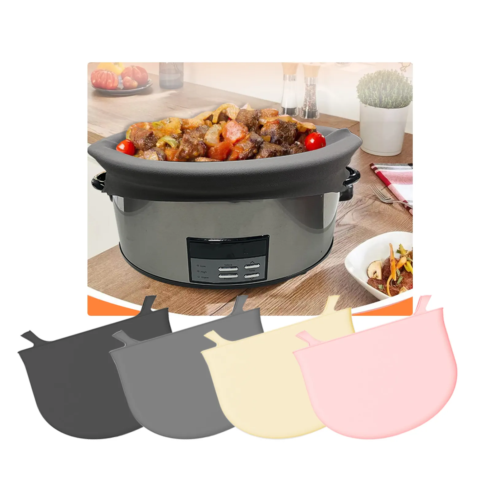 Hot Selling Slow Cooker Liner Food Grade Silicone Easy To Clean For Oval And Circular Pots Cooking Bags