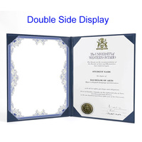 Protège-certificats et dossiers de diplôme A4 recto-verso en feuille d'or