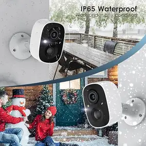 Security Camera Wireless Outdoor, 2-Way Talk Battery Powered Wi-Fi Cameras for Outside and Indoor 1080P Night Vision AI