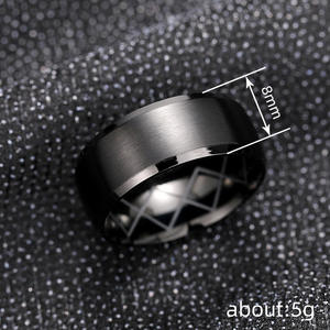<b>Tungsten</b> Men's Wedding Band Geometric Design Modern Style Plain Finish DJ077 <b>Ring</b> - Product Image 5