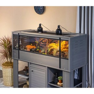 Factory Wholesale Wooden Reptile Enclosure Cabinet, Large <strong>Glass</strong> Terrarium <strong>Vivarium</strong> with Storage Stand - Product Image 4