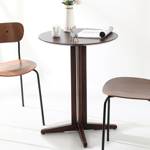 Tavolo da Pranzo Assemblato in <span class=keywords><strong>Legno</strong></span> Naturale Color Noce, <span class=keywords><strong>Design</strong></span> Nordico Modello T-013 per Sala Ricevimenti, Caffetteria, Sala Conferenze - Product Image 4