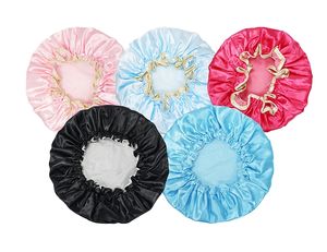 Bonnets <span class=keywords><strong>de</strong></span> douche réglables Extra Large mise à niveau Double couches imperméables <span class=keywords><strong>bonnet</strong></span> <span class=keywords><strong>de</strong></span> cheveux bonnets <span class=keywords><strong>de</strong></span> <span class=keywords><strong>bain</strong></span> chapeau <span class=keywords><strong>de</strong></span> douche femmes filles Protection des cheveux - Product Image 4