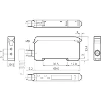 Interrupteur pour le commutation entre lumière et obscurité, design cubique, amplificateur à fibre optique en plastique OLK71N3-T4