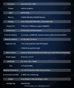 Nhà Máy Mini Router Siêu 7 165H 16 Lõ<span class=keywords><strong>i</strong></span> Ddr5 6xi226 2.5G Lan M.2 Nvme SSD 4K HD Dp Công Nghiệp Máy Tính Nhỏ 4G <span class=keywords><strong>Wifi</strong></span> Mini PC - Product Image 5