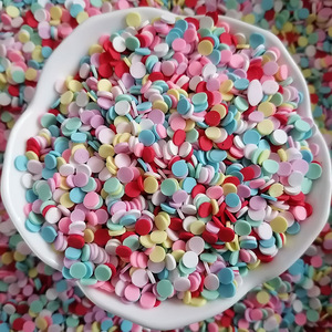 1 kg de confettis pour slime DIY, rouges, bleus, colorés, en forme de cercles, points, mélange de confettis, tranches d'argile polymère - Product Image 1