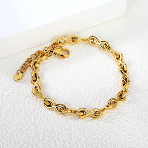 กำไลข้อมือสไตล์ยุโรปและอเมริกา ลายเรขาคณิต ทอง 18k สแตนเลสสตีล เครื่องประดับสำหรับทุกเพศ - Product Image 4