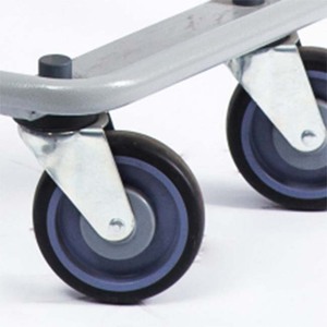 Hai lớp GẤP LƯỚI hàng tạp hóa siêu thị hai Giỏ xe đẩy với 4 ''pu bánh xe - Product Image 6