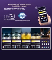 Lampe LED portable à commande par application, 100W, Bluetooth, 3000K-6000K, H4 H7 H11 9005 9006 H1 H3, en alliage d'aluminium, hauteur réglable, garantie 1 an