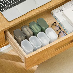 Portable Cable Storage <b>Box</b> Rectangle Covered Multi Functional Desktop Organizer Gray Dark Green <b>White</b> Solid Color - Product Image 4