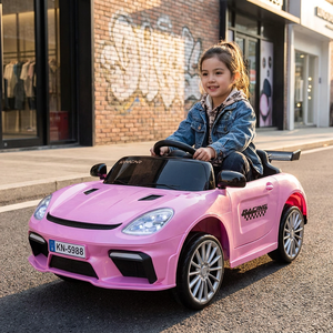 Voiture jouet télécommandée 12V pour enfants avec phares LED, aileron et démarrage progressif - Product Image 3