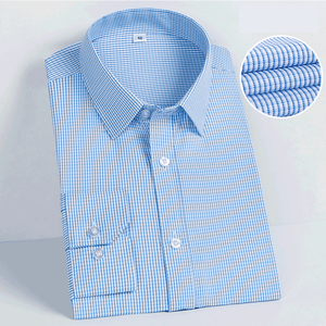 Camisa de Manga Larga, Camisa de Trabajo para <span class=keywords><strong>Hombre</strong></span>, Uniforme Escolar, Camisa Blanca Informal de Negocios, Camisa de <span class=keywords><strong>Vestir</strong></span> Entallada para Uniforme de Trabajo, Lisa - Product Image 4