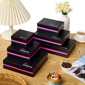 Tùy chỉnh Pastry Macaron sô cô la sang trọng bao bì hộp quà tặng hai mảnh hộp với khoang chia - Product Image 2