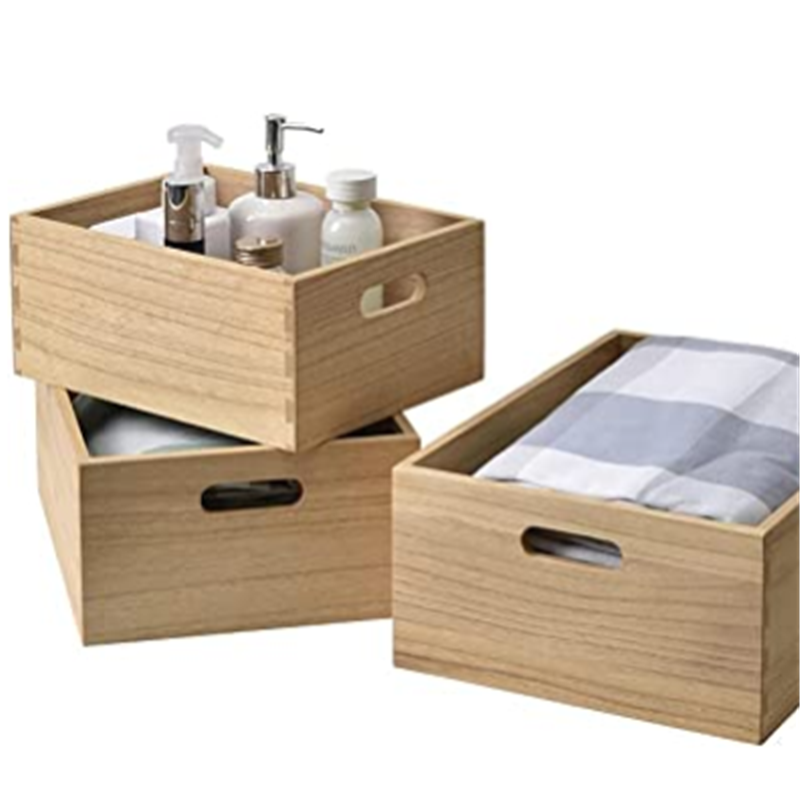 Деревянные контейнеры для хранения для фермерского декора, портативный поднос, корзина, ящики, набор из 3 деревянных ящиков с ручками