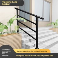Outdoor-Schmiedeeisen-Treppen- und Veranda-Sicherheitsgeländer mit Rutschfesten Stufen (2-5 Stufen)
