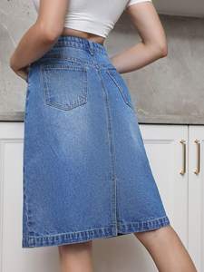 Professionele Fabrikant Vrouwen Jeans Rok Met Hoge Taille Vrouwen Jeans Rok - Product Image 3