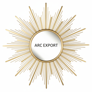 Cadre de miroir de luxe de couleur or en forme d'étoile avec fleur de soleil brillante conception d'art mural élégant grand miroir mural décoratif à vendre - Product Image 1