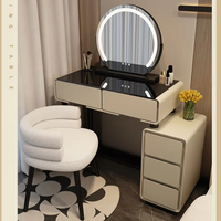Petit appartement coiffeuse chambre moderne Simple 2025 nouveau Style crème maître chambre armoire maquillage intégré