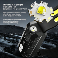Lampe frontale à capteur de mouvement COB, double lumière, 5 modes, rechargeable par Type-C, affichage numérique LED, IP65, faisceau réglable 200-500m, camping