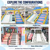 Aire de jeux intérieure pour enfants avec clavier de piano musical interactif LED, tapis sensoriel et toboggan pour espace de jeux commercial