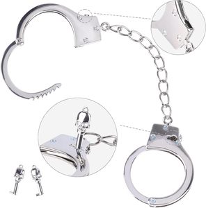 Juguete de imitación de moda para niños, <span class=keywords><strong>esposas</strong></span> electrochapadas para fiestas y juegos de rol, incluye equipo de bondage para mujeres, compra al por mayor - Product Image 2