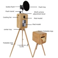 Machine Photobooth Commerciale en Bois avec Imprimante – Cabine Photo Selfie pour Événements, Salons Professionnels et Services de Location