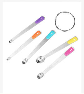 मल्टीफ़ंक्शन भारी शुल्क स्टेनलेस स्टील मिनी मापने वाला चम्मच सेट रूस्टप्रूफ मसाला अंगूठी के साथ चम्मच - Product Image 3