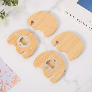 Wooden Bottle Opener Bamboo Animal Shape Stainless Steel Magnetic <b>Refrigerator</b> Opener Household Use - Product Image 2