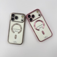 Coque de téléphone portable magnétique de luxe avec placage électrolytique et protection d'objectif pour iPhone 18 17 16 Pro Max S25 S26 Ultra