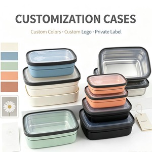 Kind Square Stainless Steel <b>Lunch</b> <b>Box</b> 300ml Plastic Lid Leak Proof Single Tier Large Capacity for School Office Travel - Product Image 2