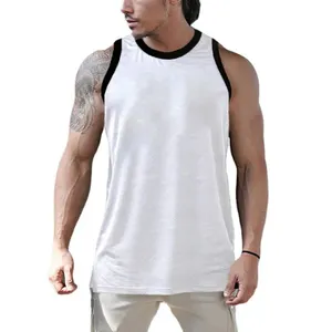 Camiseta de treino de musculação masculina com tecido de malha personalizada para homens, colete de treino de treino de musculação, regata de ginástica para homens