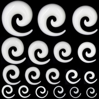 Plug d'oreille en spirale en acrylique, bijoux extensibles, nouveauté mode, clou conique noir, blanc, vert, Piercing, extenseur,