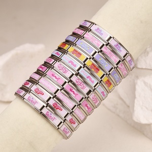 Wholesale Bulk DIY 9mm Cartoon Modular Football Series Stainless Steel Bracelet Women Men Italian Charm Bracelet Jewelry Gift - Product Image 2