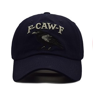 Gorra de Béisbol F-CAW-F de 6 Paneles, Ajustable, de Algodón, con Bordado de Cuervo |   Gorra estilo americano vintage para papá - Product Image 4