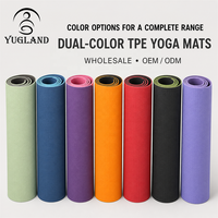 Tapis de yoga Yugaland HIIT Pro bicolore en TPE, anti-déchirure, antidérapant, pour entraînement professionnel en salle de sport - Yugaland