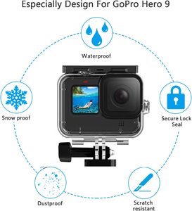 Ốp Chống Nước Cho <span class=keywords><strong>GoPro</strong></span> <span class=keywords><strong>Hero</strong></span> 10 Đen 9 Vỏ Bảo Vệ Lặn Màu Đen Kèm Giá Đỡ Phụ Kiện Máy Ảnh Hành Động - Product Image 4