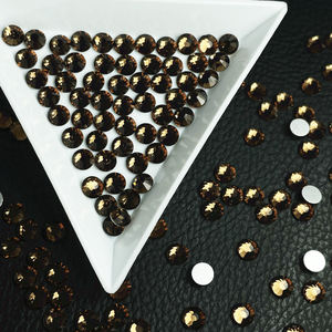 Yantuo toptan çevre dostu Topaz cam Flatback Rhinestone Strass kristal SS3-SS30 Smokerd Nail Art dekorasyon için - Product Image 2