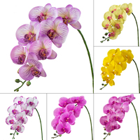 Fleurs d'orchidées artificielles réalistes en gros, 7 têtes, 88 cm, pour décoration de fête