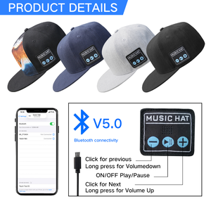 Offre Spéciale BT mains libres casque sans fil sport chapeaux casque intelligent Snapback musique chapeau <span class=keywords><strong>avec</strong></span> écouteurs Gadgets - Product Image 2