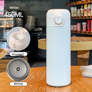 Gobelet isotherme personnalisé en acier inoxydable, mignon, avec couvercle à ressort et mini paille intégrée - Product Image 5
