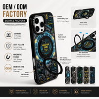 Coque de téléphone portable style Mecha avec impression UV, support magnétique métallique rotatif à 360°, anti-jaunissement, antichoc, logo personnalisé pour iPhone 18 17 16