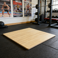 Tapis de sol en caoutchouc à grain de bois pour salle de sport intérieure, pour équipement de fitness et d'exercice, dalles de caoutchouc pour salle de sport