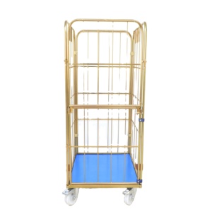 Bán Buôn Có Thể Gập Lại Nestable <span class=keywords><strong>Wire</strong></span> <span class=keywords><strong>Mesh</strong></span> H Cơ Sở Kẽm Áo Thép Pallet Box Với Bánh Xe Xe Đẩy - Product Image 2