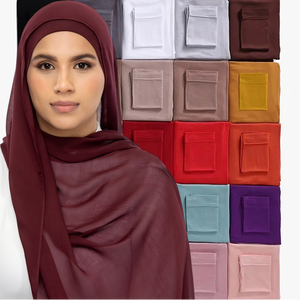 Conjunto de hiyab a juego de Modal Premium de 2 piezas para damas musulmanas Ropa instantánea Chal largo de gasa Undercap Mismo color Impresión digital - Product Image 1