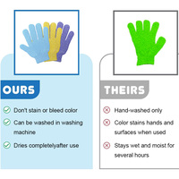 Gants de douche exfoliants pas chers à double texture en nylon pour le corps et les mains, éliminateur de cellules mortes, exfoliant, gant de bain pour hommes et femmes