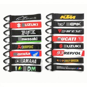 Custom Embroidered Silk Screen Logo Motorcycle Flight Lanyard Key <b>Chain</b> Wrist Strap Keychains Carabiner Short Lanyards - Product Image 4