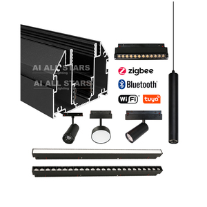 Châu Âu thiết kế căng vải PVC phim Trần Hệ thống thanh cái căng trần nhôm hồ sơ từ theo dõi ánh sáng LED - Product Image 4