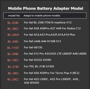 Batería para itel maxfone V12 A16 A58 A25 A26 A27 A23 A44 A36 A49 A55 A56 A32F IT5616 it5232 It6130 it1503 BC2 Pro Plus Nokia C12 - Product Image 5