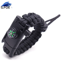 Bracelet de survie multi-usages Compass, bracelet en paracorde avec couteau